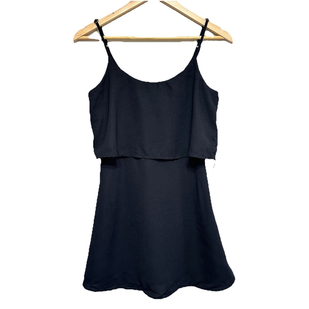 Abercrombie & Fitch Layered Mini Dress Womens Small Black Tiered LBD A&F Party